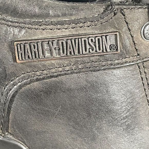 Harley Davidson Low Top Boots Mens Sz 8.5 Womens 10 Riding Black Leather Shoes - Picture 3 of 9